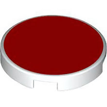 Part 14769pb655 - Tile, Round 2 x 2 with Bottom Stud Holder with Red Circle Pattern