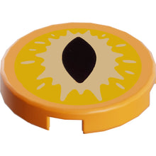 Part 14769pb678 - Tile, Round 2 x 2 with Bottom Stud Holder with Yellow and Bright Light Yellow Eye with Black Slit Pupil Pattern (Dungeons & Dragons Beholder)
