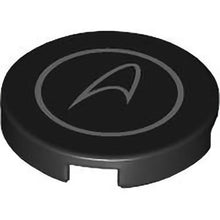 Part 14769pb705 - Tile, Round 2 x 2 with Bottom Stud Holder with Silver McLaren Logo in Circle Pattern
