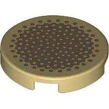 Part 14769pb708 - Tile, Round 2 x 2 with Bottom Stud Holder with Dark Tan Bamboo Stem Cross Section Pattern
