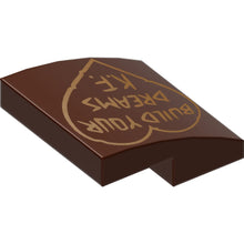 Part 15068pb194 - Slope, Curved 2 x 2 x 2/3 with 'BUILD YOUR DREAMS K.F.' in Outlined Heart Pattern