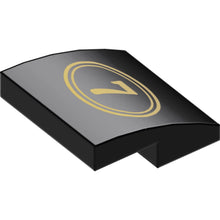 Part 15068pb425 - Slope, Curved 2 x 2 x 2/3 with Gold Number 7 in Double Oval Border Pattern