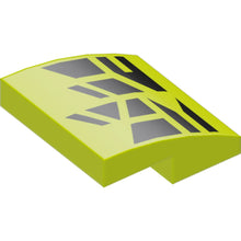 Part 15068pb439 - Slope, Curved 2 x 2 x 2/3 with Black Geometric Shapes Design Pattern