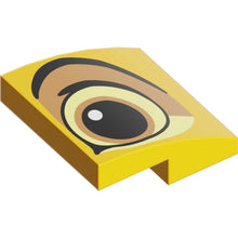 Part 15068pb560L - Slope, Curved 2 x 2 x 2/3 with Black, Bright Light Yellow and Medium Nougat Eye Pattern Model Left Side