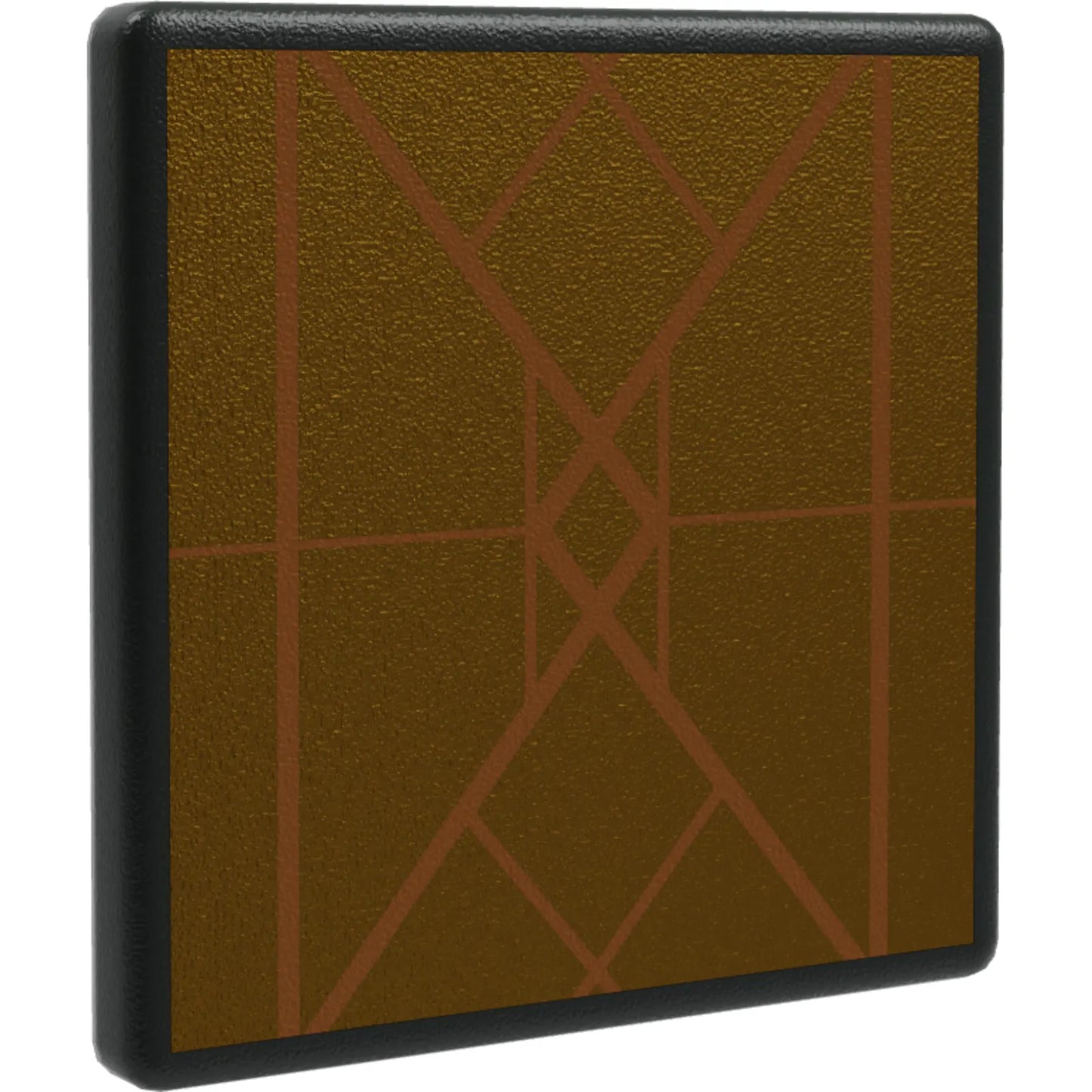 Part 15210pb069 - Road Sign 2 x 2 Square with Open O Clip with Diamond Gold Triangles Pattern