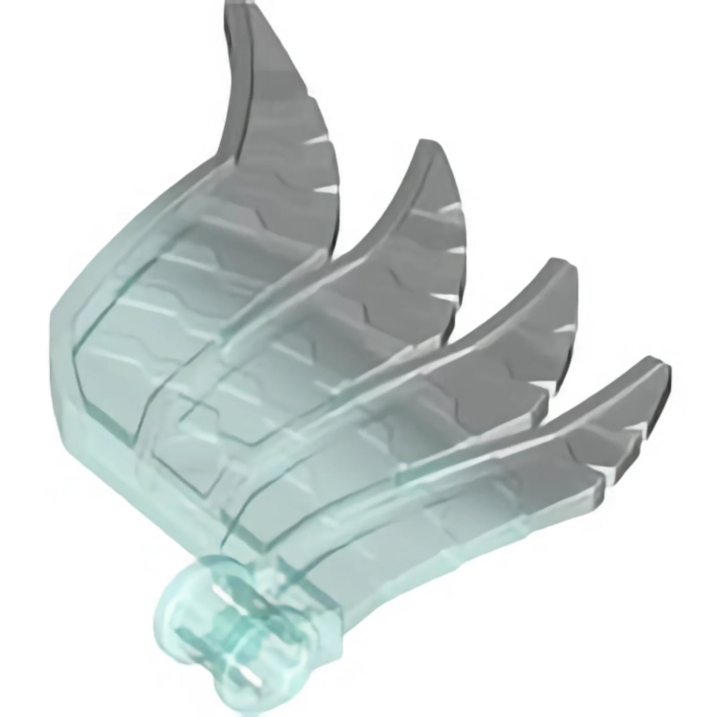 Part 15370pb02 - Hero Factory Wing, Feathered with Axle Hole with Marbled Trans-Light Blue Pattern