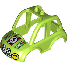 Part 15452pb03 - Duplo Car Body High Cab 2 Top Studs with Yellow Headlights, Number '5' and 'Octan' Pattern