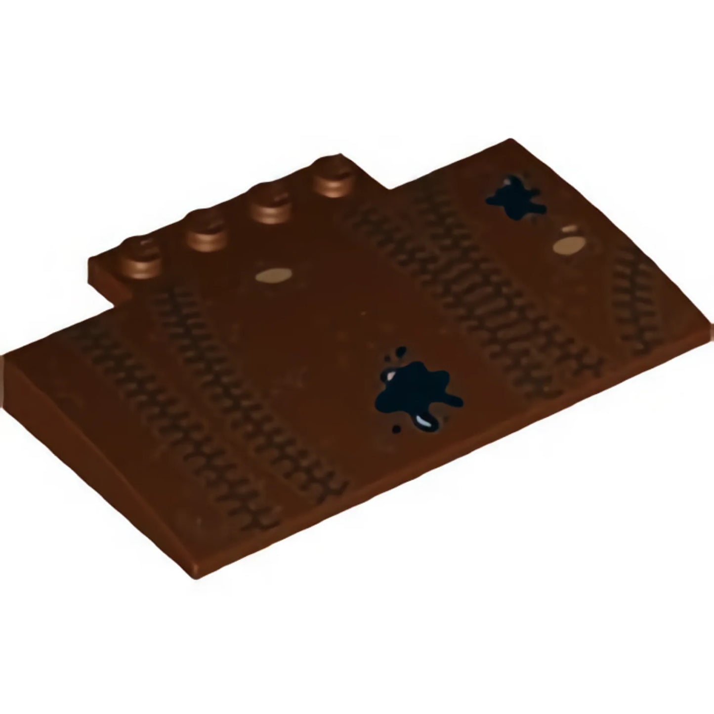 Part 15625pb017 - Slope, Curved 5 x 8 x 2/3 with 4 Studs with Tire Tracks and Oil Splotches Pattern