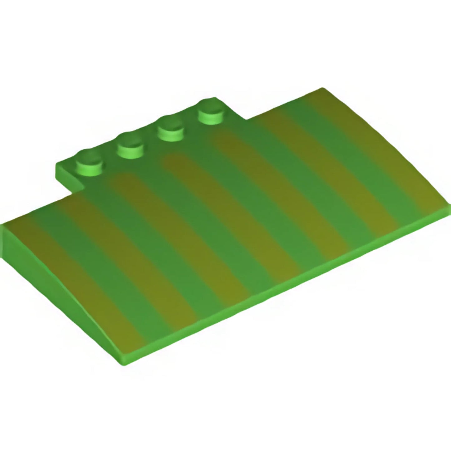 Part 15625pb023 - Slope, Curved 5 x 8 x 2/3 with 4 Studs with Lime Stripes Pattern