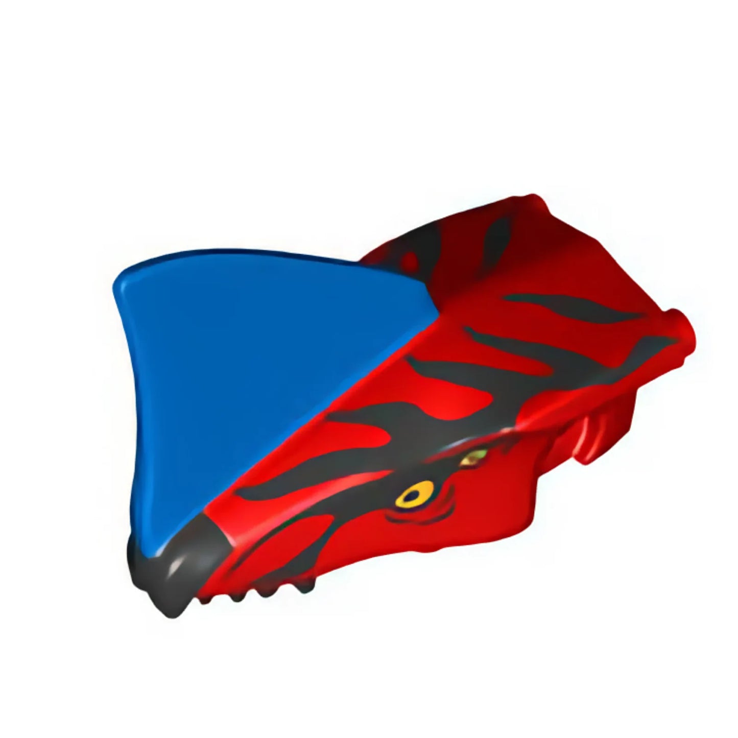 Part 1582pb01 - Dragon Head (Avatar Toruk) Jaw Upper with Blue Crest, Black Stripes, and Bright Light Orange Eyes Pattern