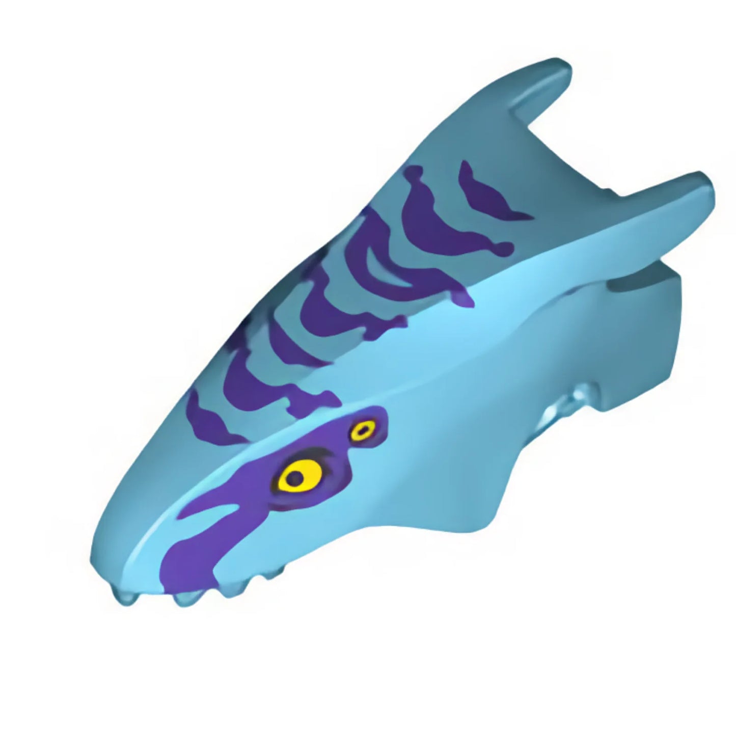 Part 1584pb02 - Dragon Head (Avatar Ikran) Jaw Upper with Dark Purple Stripes and Bright Light Orange Eyes Pattern