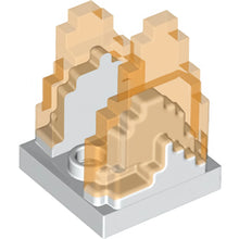 Part 41685pb01 - Wave Pixelated (Flame) on Plate 2 x 2 with 2 Studs in Center with Molded Trans-Orange Fire Pattern