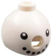 Part 1609pb01 - Minifigure, Headgear Head Cover, Costume Snowman with Black Coal Eyes and Mouth Pattern