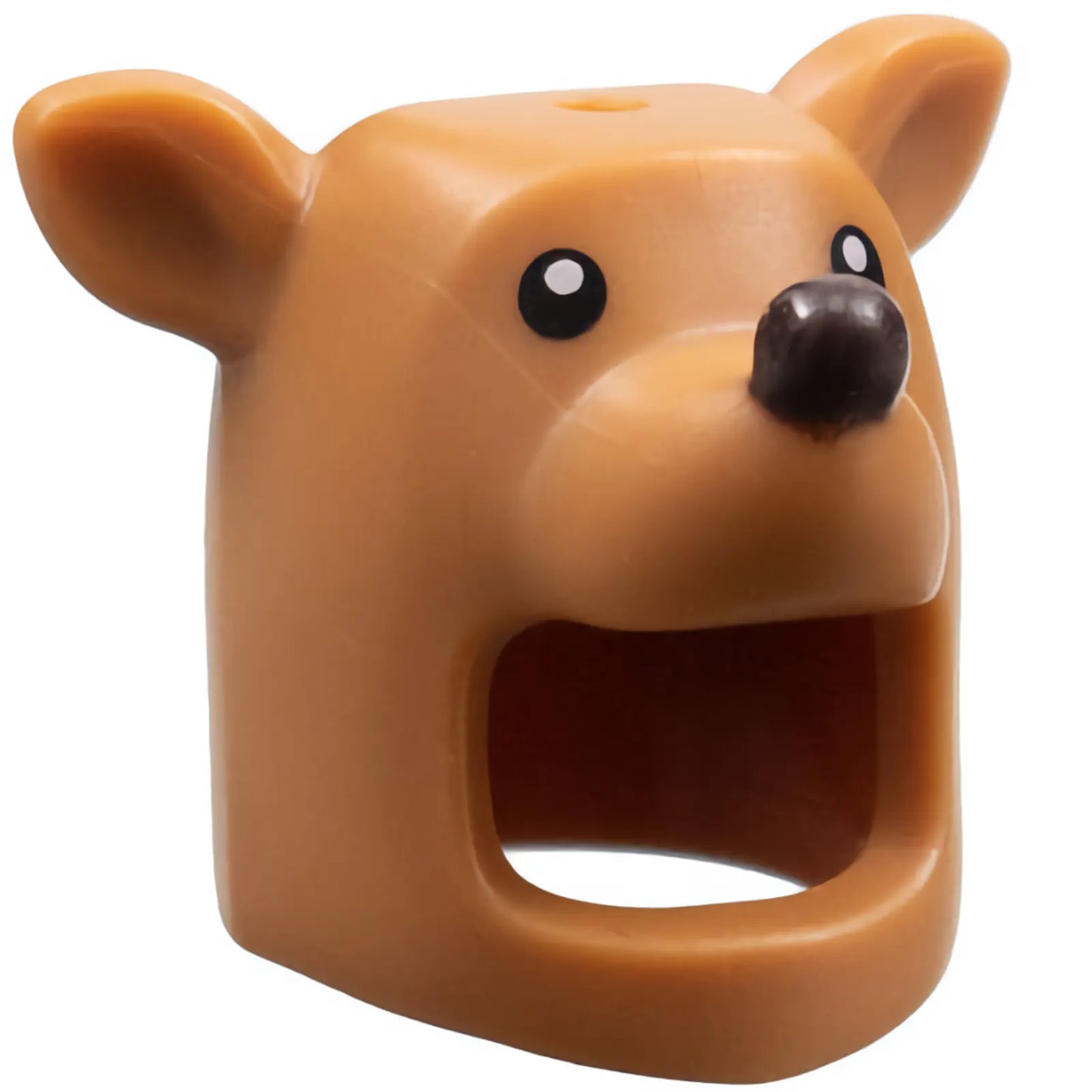 Part 1616pb01 - Minifigure, Headgear Head Cover, Costume Reindeer with Hole for Pin, Black Eyes, and Dark Brown Nose Pattern