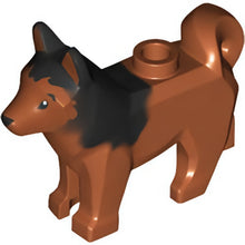Part 16606pb002 - Dog, Husky with Marbled Black Ears and Back and Printed Black Eyes and Nose, Dark Orange Face and Ears Pattern (Red / Copper)
