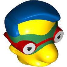 Part 16735c01pb02 - Minifigure, Head, Modified Simpsons Milhouse Van Houten with Green Mask Pattern