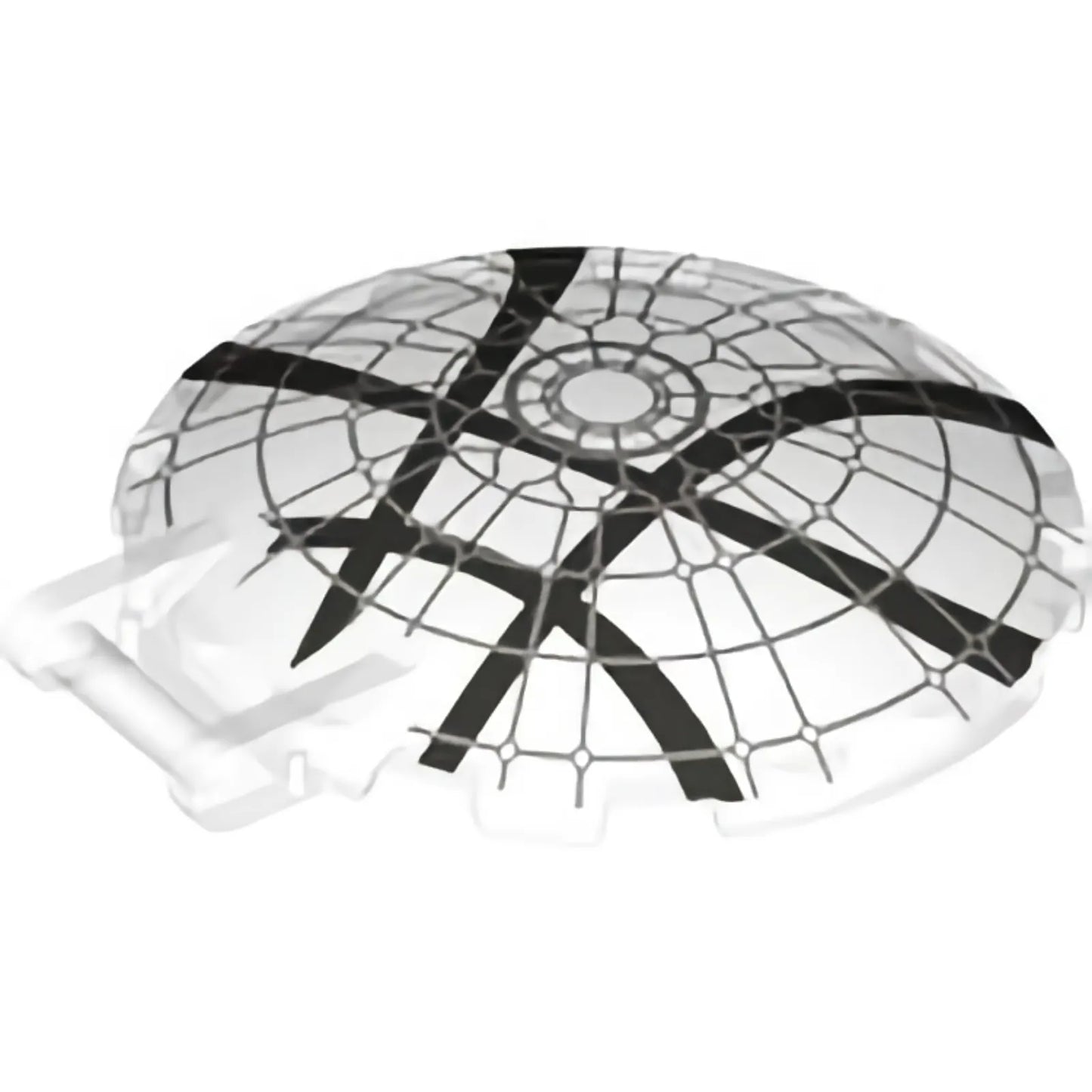 Part 18675pb15 - Dish 6 x 6 Inverted with Bar Handle with Rose Window Pattern Overlay with 4 Crossing Dark Bluish Gray Lines Pattern