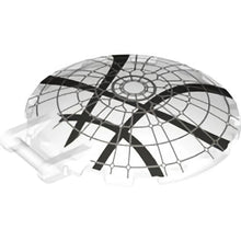 Part 18675pb15 - Dish 6 x 6 Inverted with Bar Handle with Rose Window Pattern Overlay with 4 Crossing Dark Bluish Gray Lines Pattern