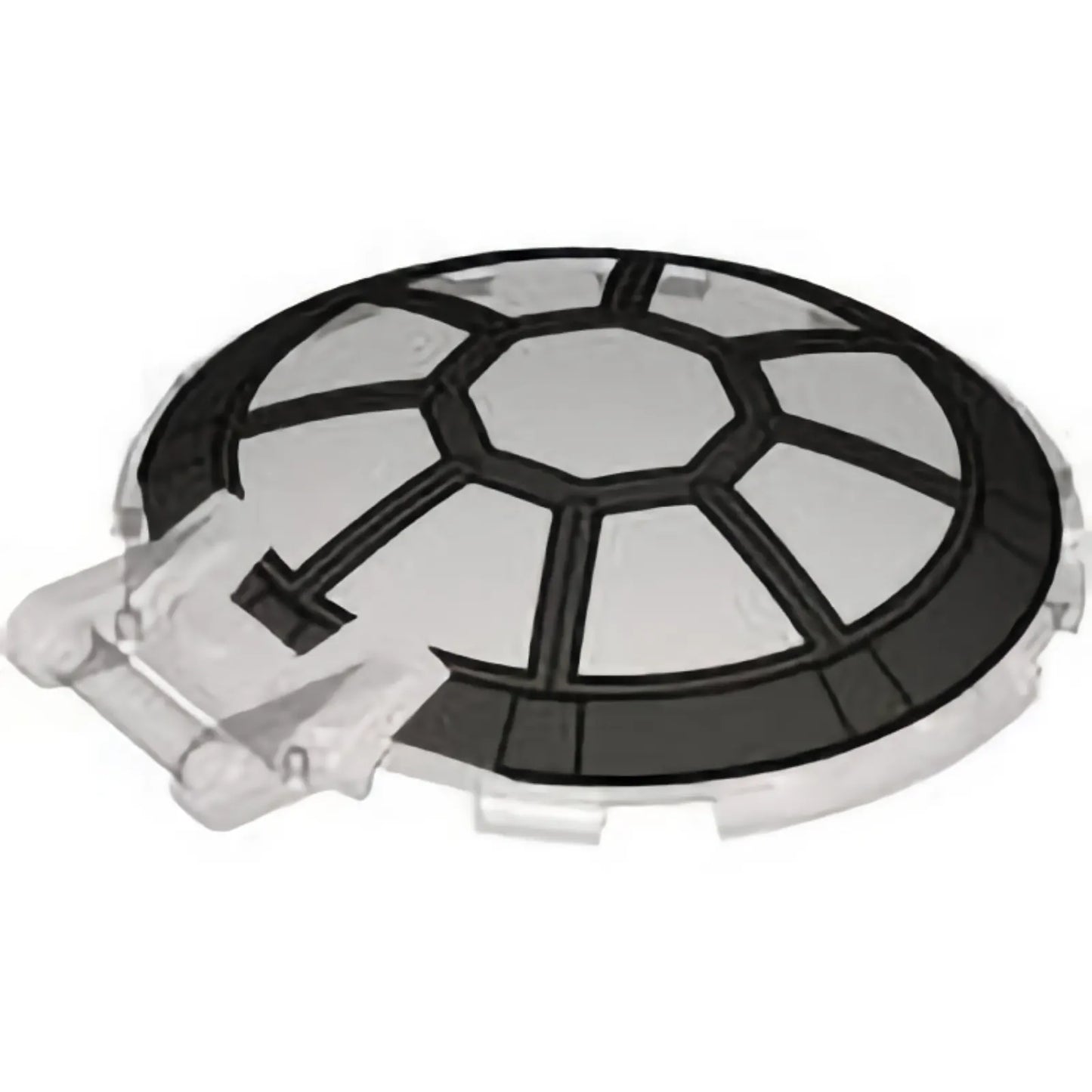 Part 18675pb23 - Dish 6 x 6 Inverted with Bar Handle with SW 8 Spoke Silver and Black Frame TIE Interceptor Cockpit Pattern
