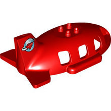 Part 18721pb01 - Duplo Airplane Midsize Fuselage Top with Tail with Airplane Circling Globe Pattern