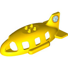 Part 18721pb02 - Duplo Airplane Midsize Fuselage Top with Tail with Flower in Red Circle Pattern