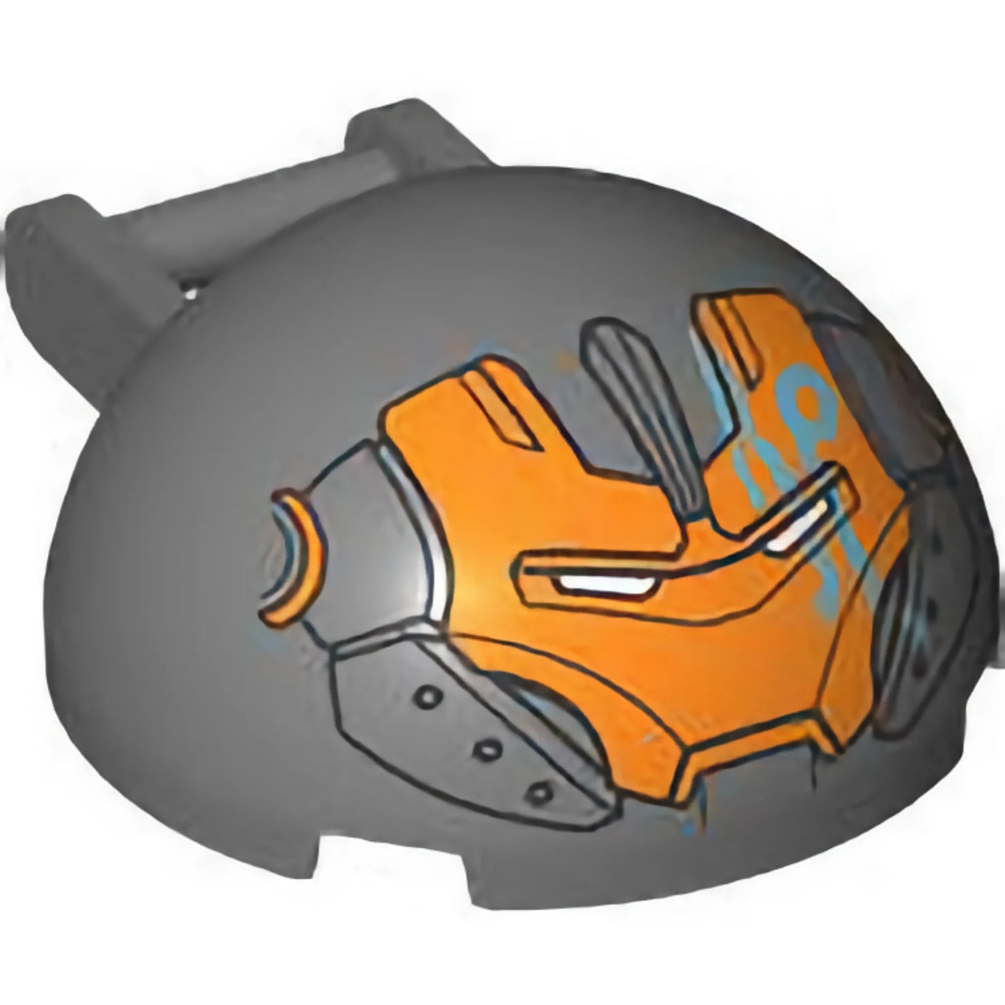 Part 18990pb04 - Windscreen 4 x 4 x 1 2/3 Canopy Half Sphere with Bar Handle and Orange Iron Man Face Pattern