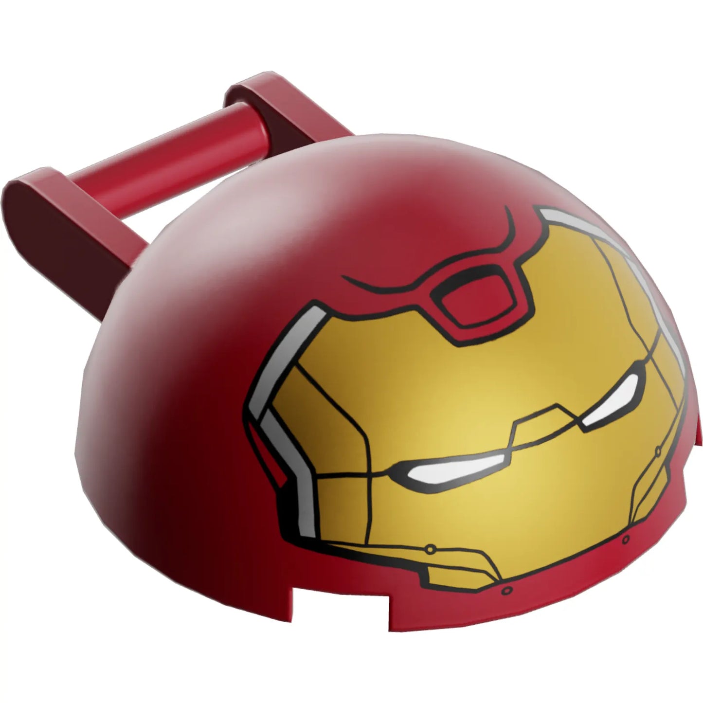 Part 18990pb05 - Windscreen 4 x 4 x 1 2/3 Canopy Half Sphere with Bar Handle with Gold Hulkbuster Face with Silver Cheeks and Forehead Panel Pattern