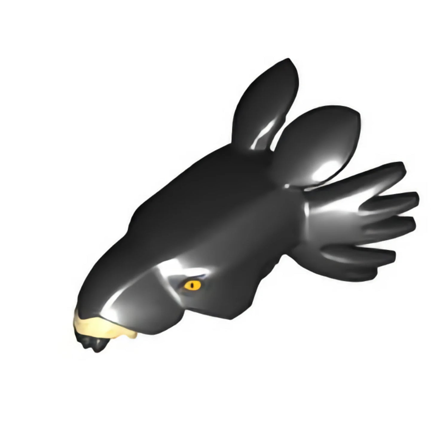 Part 1933pb01 - Creature Head, Avatar Thanator with Bright Light Orange Eyes and Dark Tan Gum Pattern