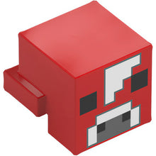 Part 19727pb016 - Creature Head Pixelated with Black Eyes and Nostrils, White and Dark Bluish Gray Nose and Forehead Pattern (Minecraft Mooshroom)