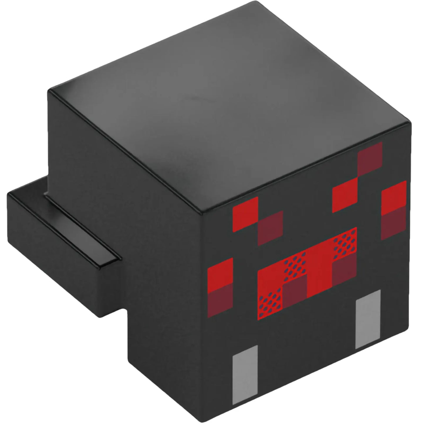 Part 19727pb018 - Creature Head Pixelated with Red and Dark Red Face and Light Bluish Gray Fangs Pattern (Minecraft Cave Spider)