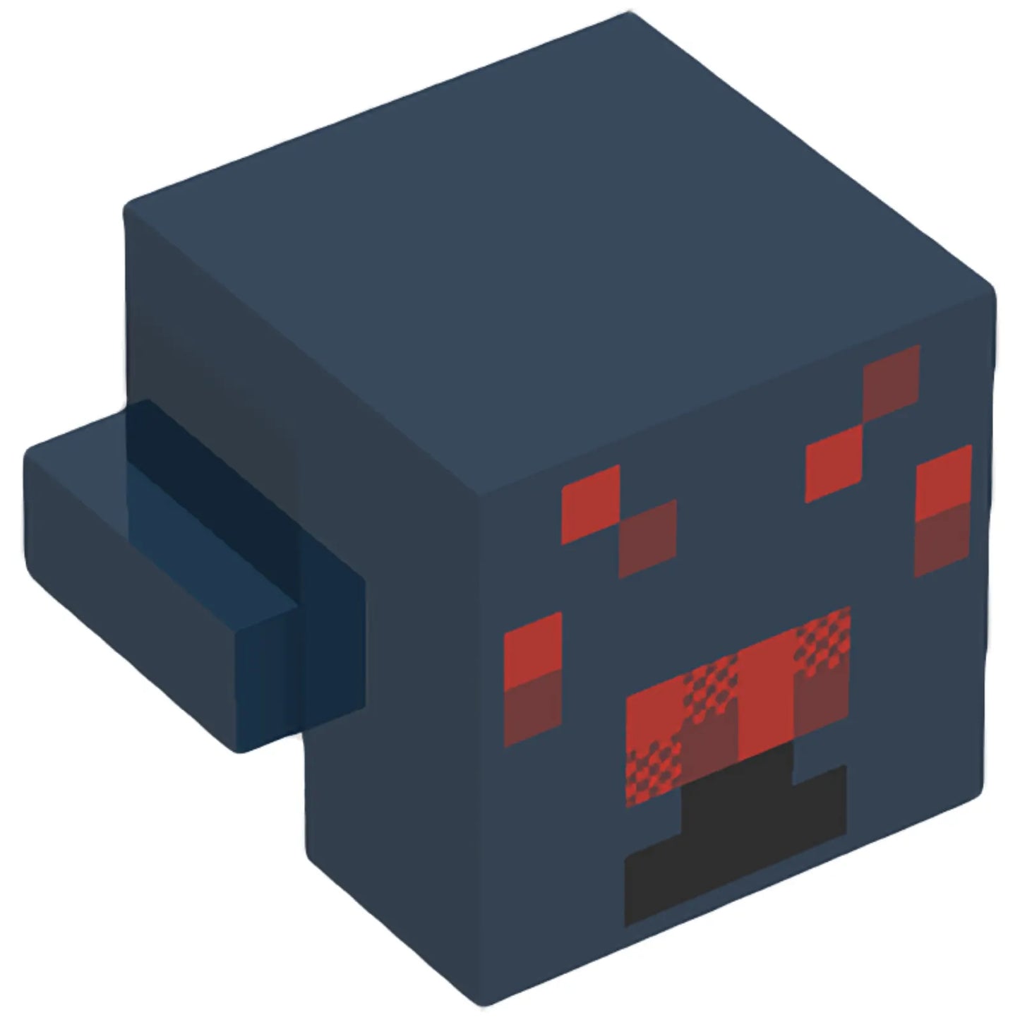 Part 19727pb019 - Creature Head Pixelated with Black, Red and Dark Red Face Pattern (Minecraft Spider)
