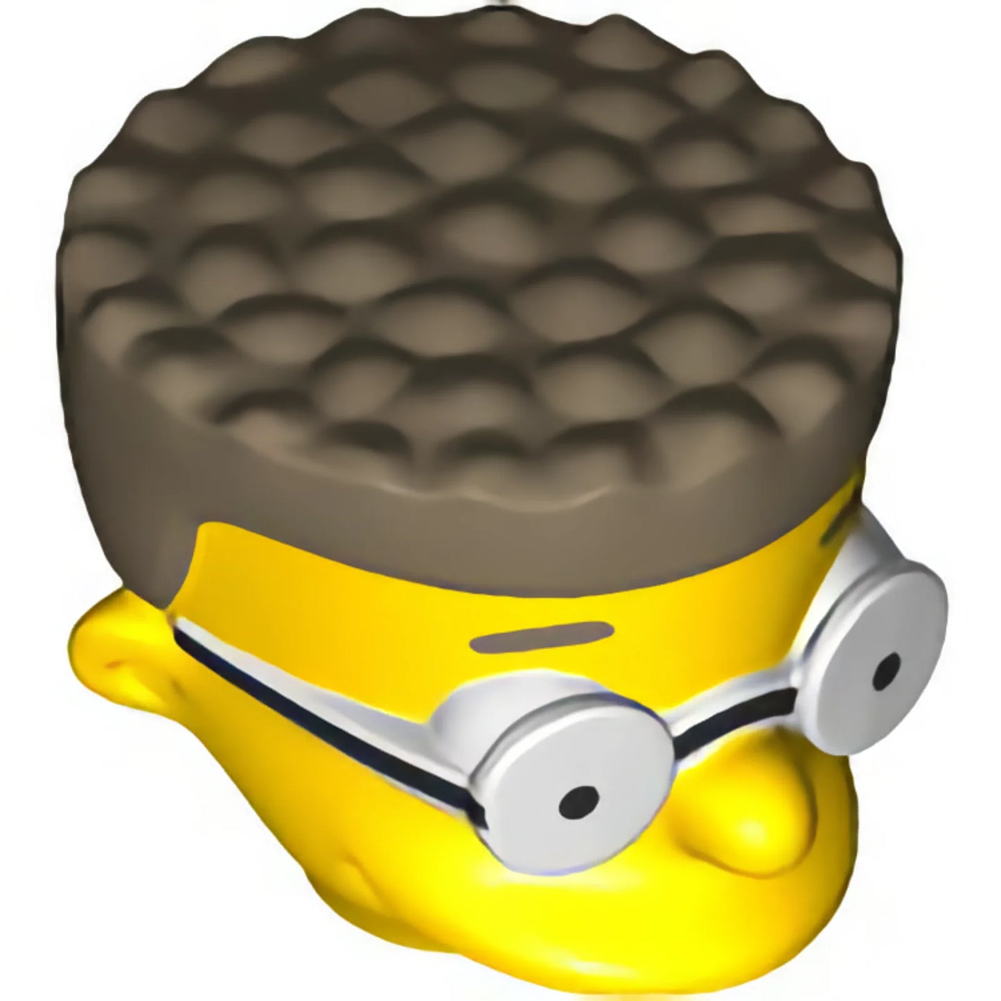 Part 19785pb01 - Minifigure, Head, Modified Simpsons Waylon Smithers with Glasses and Dark Tan Hair Pattern