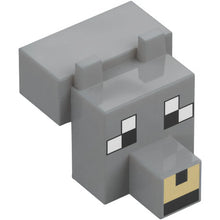 Part 20308pb04 - Creature Head Pixelated with Snout with Black and White Eyes Large, Tan Muzzle Pattern (Minecraft Tamed Wolf)