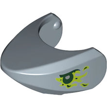 Part 20512pb04 - Shark Head with Rounded Nose with Black Eyes, Silver Pupils and Lime Slime Pattern