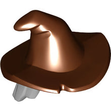 Part 20606pb04 - Minifigure, Hair Combo, Hair with Hat, Mid-Length Scraggly with Molded Reddish Brown Floppy Witch Hat Pattern