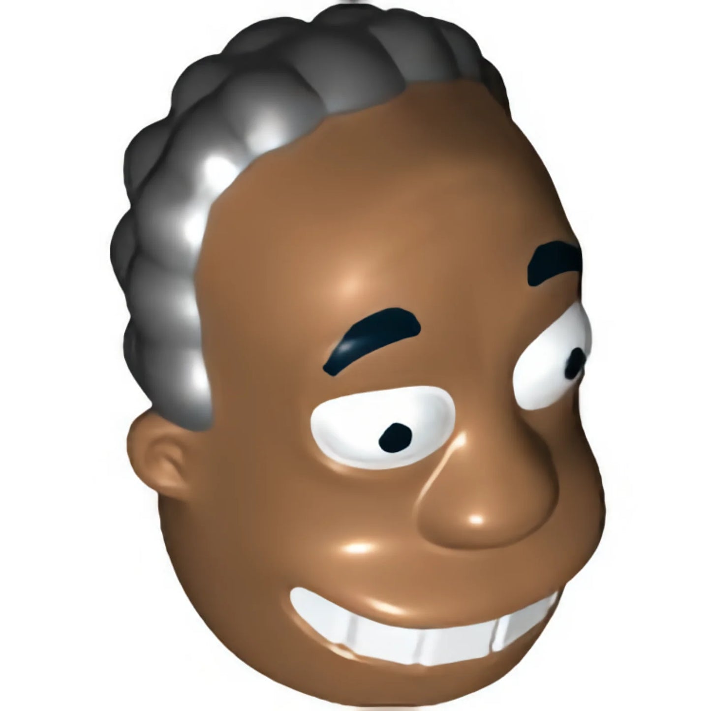Part 20828pb01 - Minifigure, Head, Modified Simpsons Dr. Hibbert with Black Hair Pattern