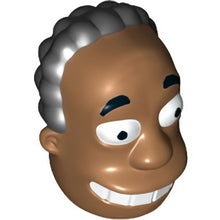 Part 20828pb01 - Minifigure, Head, Modified Simpsons Dr. Hibbert with Black Hair Pattern