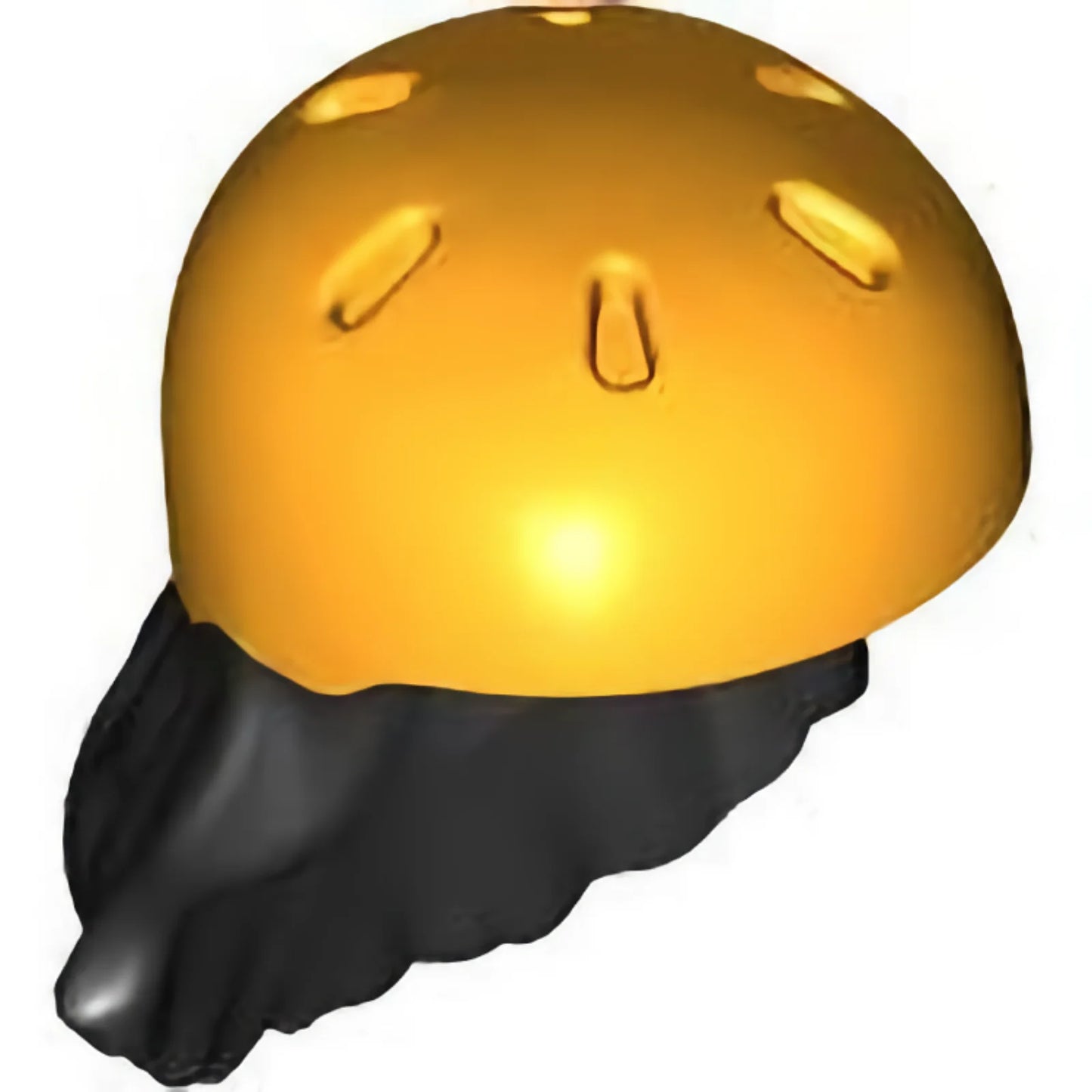 Part 2137pb01 - Mini Doll, Hair Combo, Hair with Hat, Long with Molded Bright Light Orange Bicycle Helmet Pattern