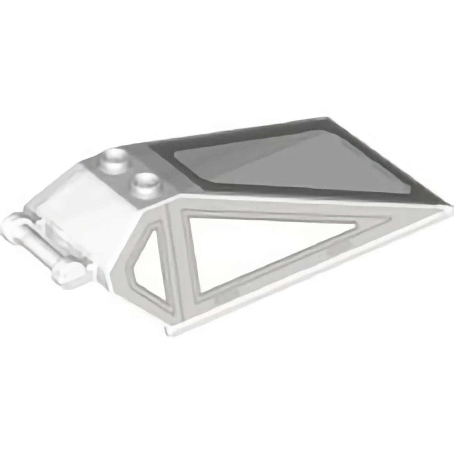 Part 21849pb05 - Windscreen 8 x 4 x 2 with 2 Studs and Bar Handle with Light Bluish Gray Cockpit Window Frames with Lines Pattern