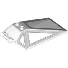 Part 21849pb05 - Windscreen 8 x 4 x 2 with 2 Studs and Bar Handle with Light Bluish Gray Cockpit Window Frames with Lines Pattern