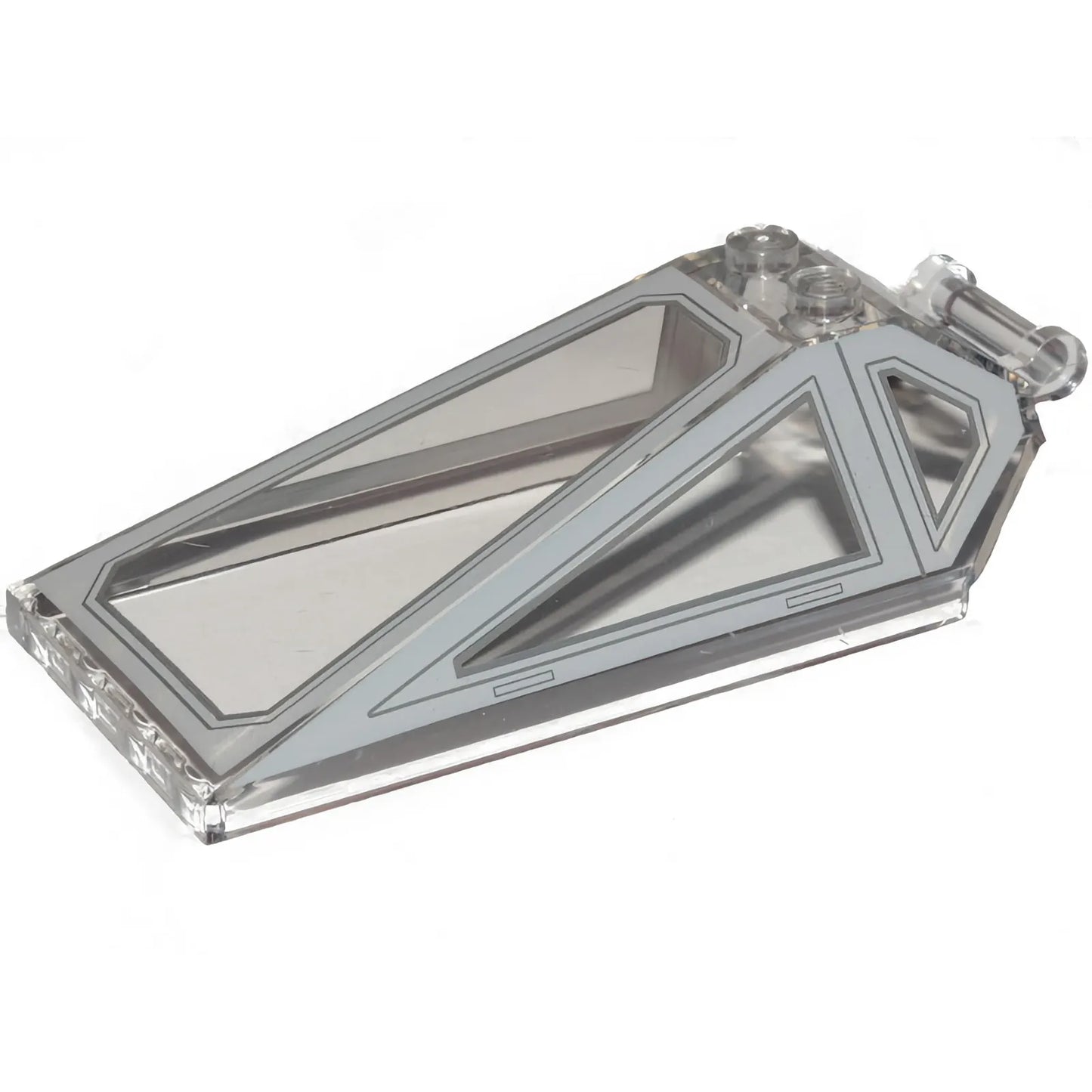 Part 21849pb05 - Windscreen 8 x 4 x 2 with 2 Studs and Bar Handle with Light Bluish Gray Cockpit Window Frames with Lines Pattern