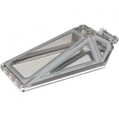 Part 21849pb05 - Windscreen 8 x 4 x 2 with 2 Studs and Bar Handle with Light Bluish Gray Cockpit Window Frames with Lines Pattern