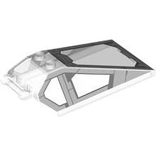 Part 21849pb08 - Windscreen 8 x 4 x 2 with 2 Studs and Bar Handle with Light Bluish Gray Cockpit Window Frames and Dark Bluish Gray Panels and Lines Pattern