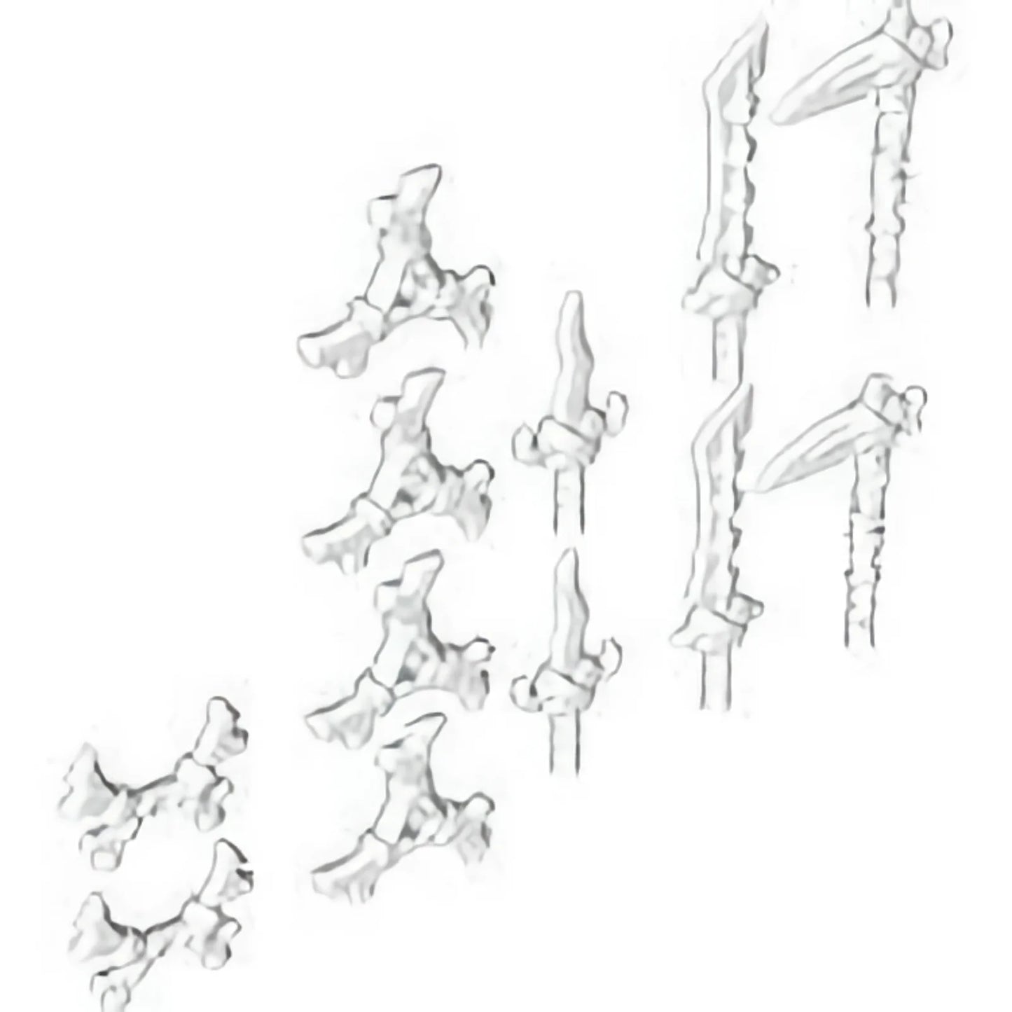 Part 2186 - Minifigure, Weapon Pack Bone Sickles, Swords, Hooks, and Shuriken, 12 in Bag (Multipack)
