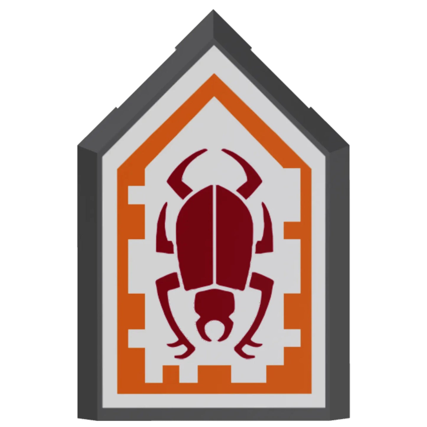 Part 22385pb007 - Tile, Modified 2 x 3 Pentagonal with Nexo Power Shield Pattern - Beetle Bomb