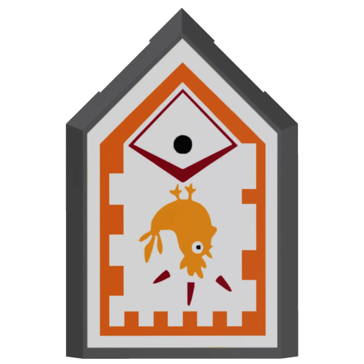 Part 22385pb014 - Tile, Modified 2 x 3 Pentagonal with Nexo Power Shield Pattern - Chicken Power