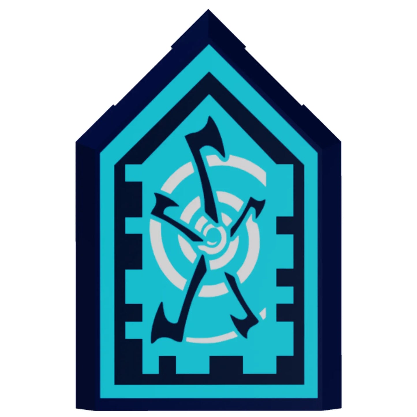 Part 22385pb043 - Tile, Modified 2 x 3 Pentagonal with Nexo Power Shield Pattern - Whirlwind
