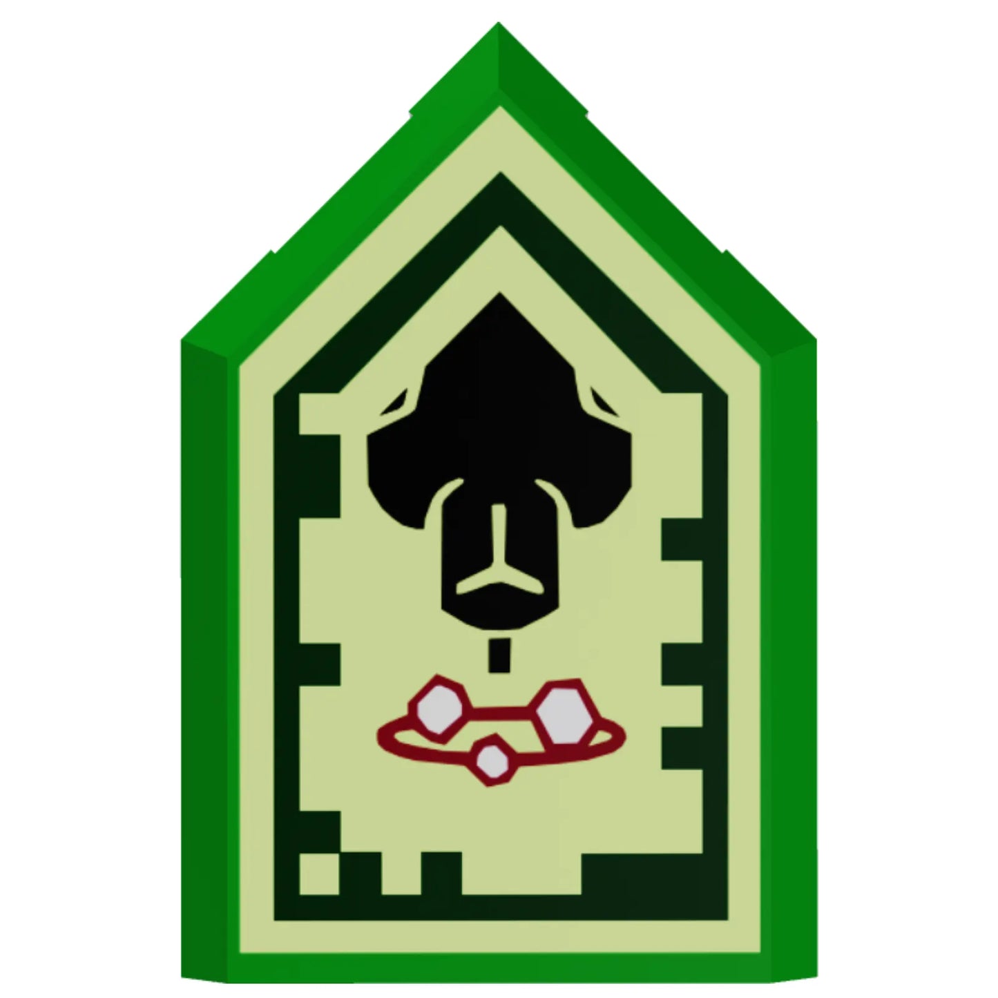 Part 22385pb046 - Tile, Modified 2 x 3 Pentagonal with Nexo Power Shield Pattern - Stone Stun