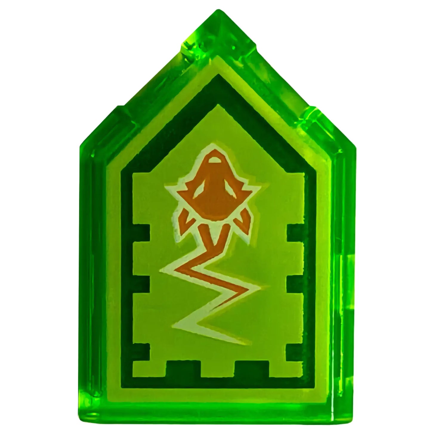 Part 22385pb069 - Tile, Modified 2 x 3 Pentagonal with Nexo Power Shield Pattern - Swift Sting