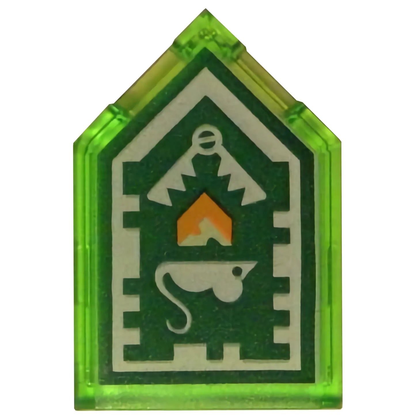 Part 22385pb071 - Tile, Modified 2 x 3 Pentagonal with Nexo Power Shield Pattern - Mouse Trap